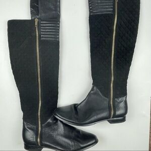 RENNY Black High Leather Riding Boots Size 7.5
